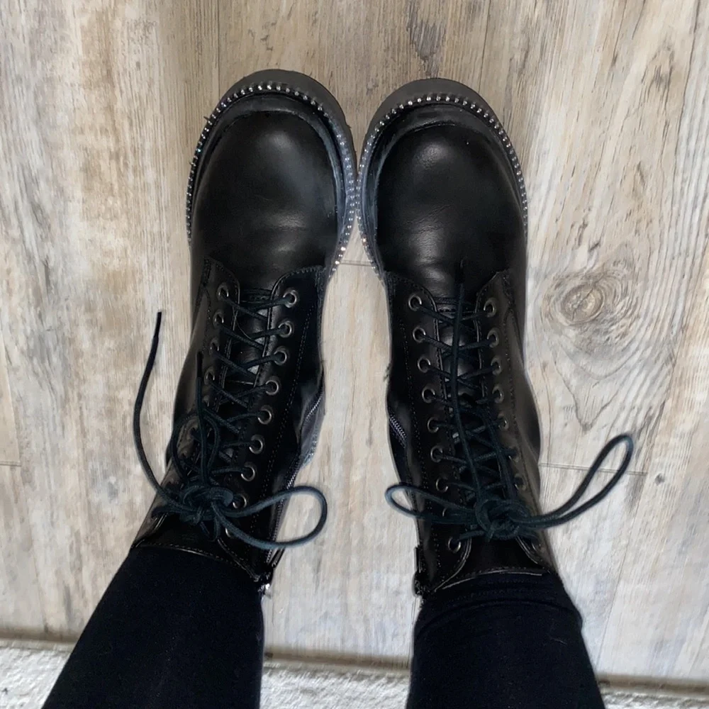 Platform combat boots - Picture 1 of 4